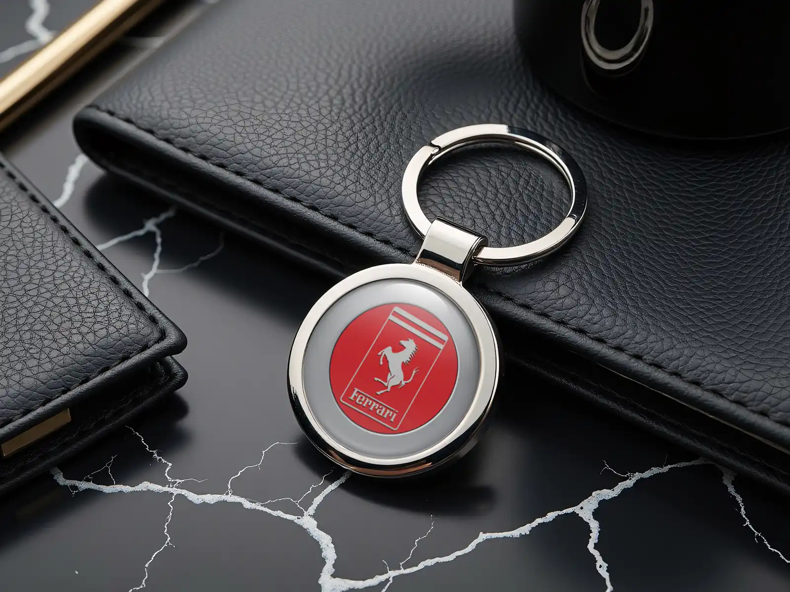 Ferrari Porte-clés Chien Métal Résistant Mignon